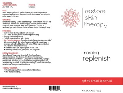 Product Label (208 Restore Skin Therapy)